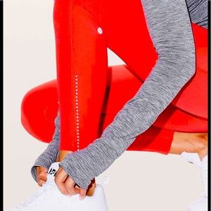 Lululemon Women Fast  Free 7/8 Tight II Nulux LW5ATIS RDOR Bright Coral Size 6